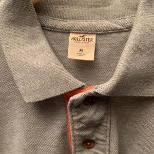 Hollister Co. gray and orange polo shirt